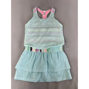 Ivivva Romper Size 14 Girls Blue/Green Tiered Dress-Look Sleeveless